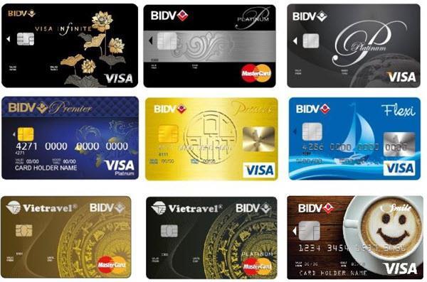 Ngân hàng BIDV hiện tại đang phát hành tất cả 10 loại thẻ tín dụng