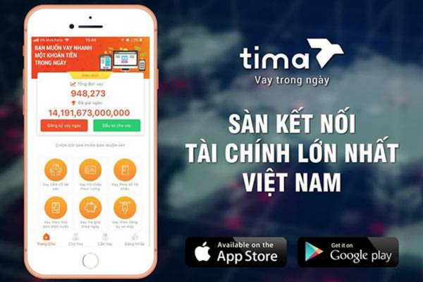  Vay tiền trên website của Tima 