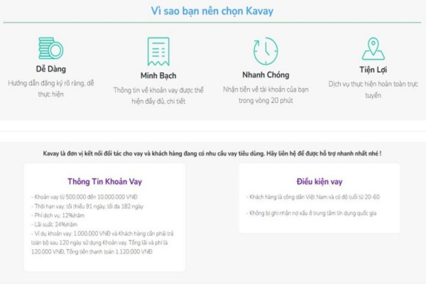 Kavay cung cấp nhiều phương thức thanh toán linh hoạt 