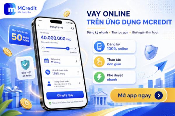 Vay tiền nhanh bằng app MCredit