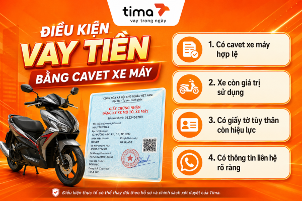 Điều kiện vay tiền bằng cavet xe máy 