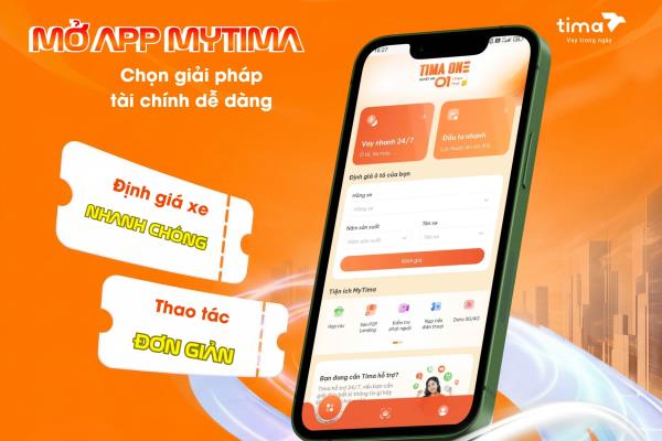 Mở app My Tima, chọn giải pháp tài chính dễ dàng