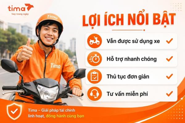Gói vay bằng cavet xe máy tại Tima hỗ trợ khách hàng vẫn được sử dụng xe trong thời gian vay