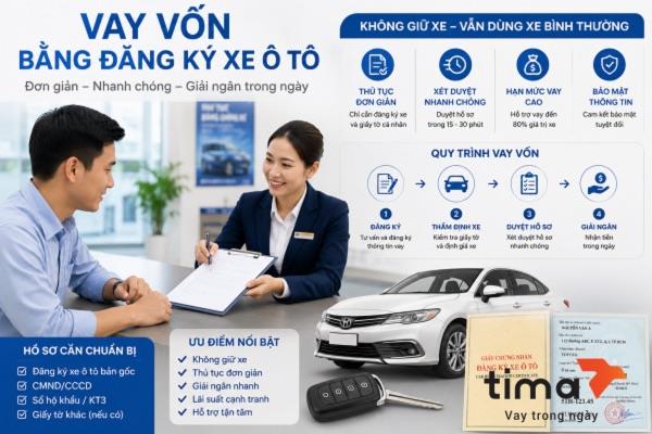 Quy trình xét duyệt vay bằng đăng ký ô tô đơn giản, nhanh chóng