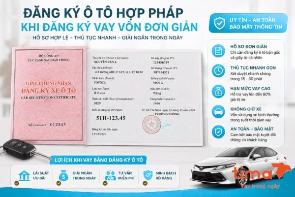 Hạn mức vay bằng đăng ký ô tô phụ thuộc vào tình trạng pháp lý của xe