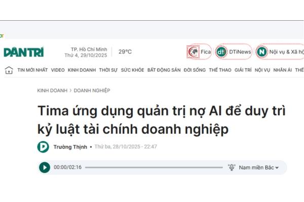 Tima ứng dụng quản trị nợ AI để duy trì kỷ luật tài chính doanh nghiệp